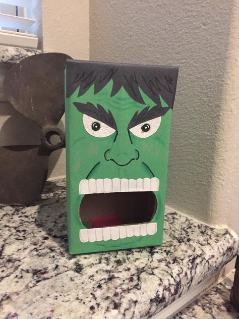 Hulk Valentines Boxes, Kids Valentine Boxes, Diy Mailbox, Valentine Boxes, Valentines Box, Valentine Day Boxes, Kids Valentines, Valentine Box, Fun Crafts For Kids