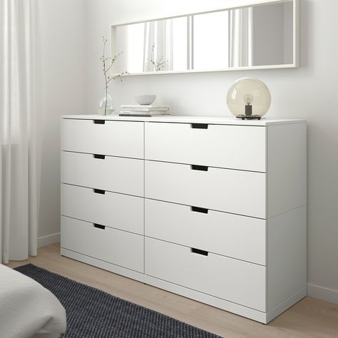 different Ikea Kullen, Nordli Ikea, Dresser Ikea, Ikea Nordli, Ikea Inspiration, Ikea Dresser, 8 Drawer Dresser, Bedroom Drawers, Ikea Bedroom