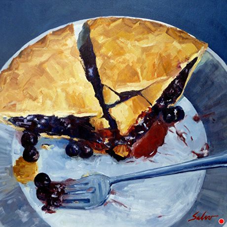 Big Blue times 2 by Anthony Salvo, Oil, 24 x 24 Sketchbook Ideas Aesthetic Easy, Aesthetic Sketchbook Ideas, Bakery Painting, Sketchbook Ideas Aesthetic, Sketchbook Drawing Ideas, Sketchbook Cover Ideas, Drawing Ideas Aesthetic, Aesthetic Sketchbook, Dessert Art