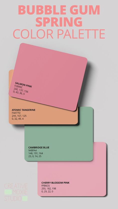 Pinks color palette and their color codes Pink Color Palettes, Pretty Color Palette, Color Palette Spring, Palette Spring, Salmon Pink Color, Color Palette Ideas, Color Forecasting, Spring Color Palette, Pink Color Schemes