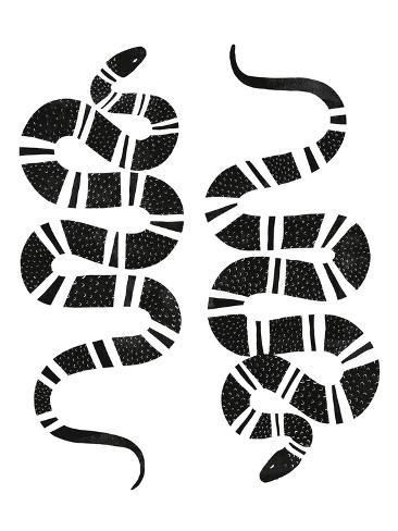 size: 12x9in Art Print: Epidaurus Snake I by Emma Scarvey : Snake Pattern Design, Snake Architecture, Jungalow Bathroom, Snake Graphic Design, Snake Artwork, Two Snakes, Embroidered Sweaters, Stick Poke Tattoo, Snake Illustration