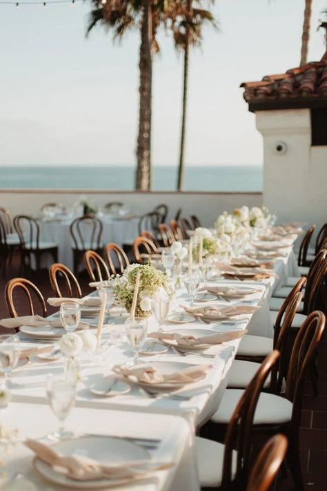 Black Tie Beach Wedding, Mediterranean Beach, Savannah Miller, San Clemente California, Backyard Reception, Olive Branches, Event Planning Design, San Clemente, Brides Wedding Dress