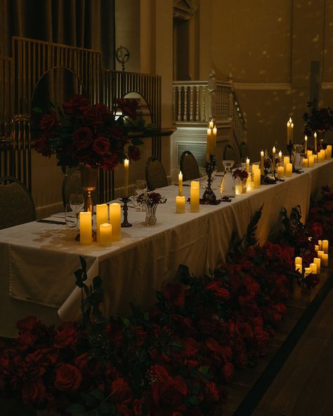 A Grand Ballroom Wedding with Opulent Red Roses and Golden Accents✨ Joey and Esther’s wedding at Montgomery Hall was a grand and opulent affair, inspired by the timeless elegance of ballet. The ballroom was transformed into a romantic dreamscape filled with red roses and golden accents. @curatedst documented every moment, from Esther’s stunning lace gown to the vibrant cultural festivities, making it a day to remember. Click the link in the bio to read the full story! Photographer: @curate... Red Ballroom Aesthetic, Cinderella Ballroom, Ballroom Aesthetic, Maroon Wedding, Grand Ballroom, Wedding Hall, Ballroom Wedding, A Day To Remember, Red Wedding