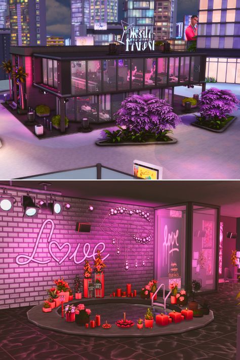 Sims 4 San Myshuno Build, Sims 4 Lounge Lot, Sims 4 Museum Build, Sims 4 Lounge Build, San Myshuno Builds, Lounge Sims 4, Sims 4 Date Night, Sims 4 Lounge, Sims 4 Lots