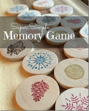 DIY Memory Game Gift - what a great handmade stocking stuffer this would make!! :-) Rudolph Ornaments, Thanksgiving Crafts For Toddlers, Thumbprint Art, Diy Stocking Stuffers, Diy Stockings, Halloween Crafts For Toddlers, Christmas Crafts For Toddlers, Thanksgiving Craft, Turkey Craft