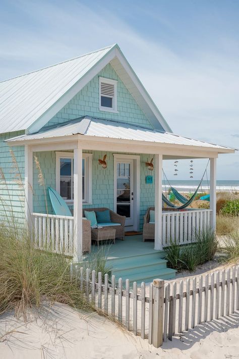 The 107 Best Exterior House Colors – Rhythm of the Home Beach House Exterior Paint Colors, Blue Exterior House Colors, Sherwin Williams Exterior Paint Colors, Cute Beach House, Exterior Siding Options, Beach Cottage Exterior, Little Beach House, Small Beach Houses, Beach House Aesthetic