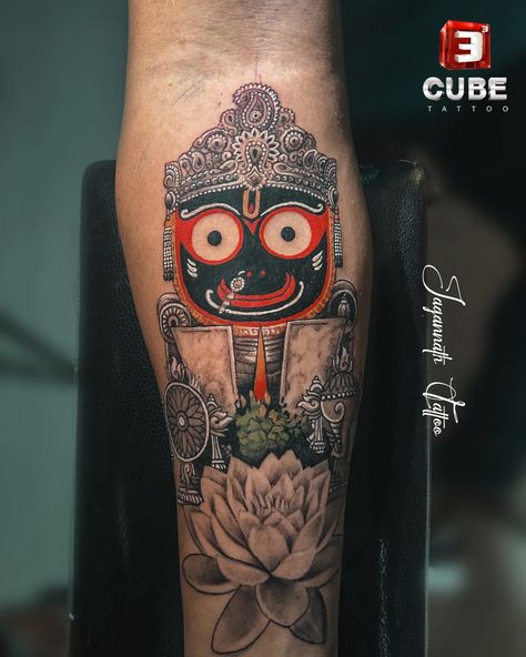 #jagannath Jagannath Tattoo Design, Jaganath Tattoo, Tattoo Designs Pisces, Tattoo Designs Lotus, Tattoo Designs Moon, Peacock Tattoo Designs, Joker Face Tattoo, Glow Up Skin, Krishna Tattoo