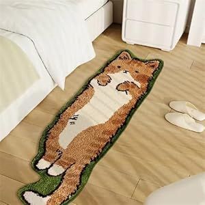 Area Rugs for Bedroom 40 * 120 CM, Washable Cute and Funny Kids Pets Rug Modern Printed White Irregular Shape Entryway Rug Rug Ideas For Bedroom, Tufted Rug Ideas, Bedroom Cute, Cat Rug, Chat Kawaii, Bedroom Mats, Rug Ideas, Plush Rug, Kawaii Cat