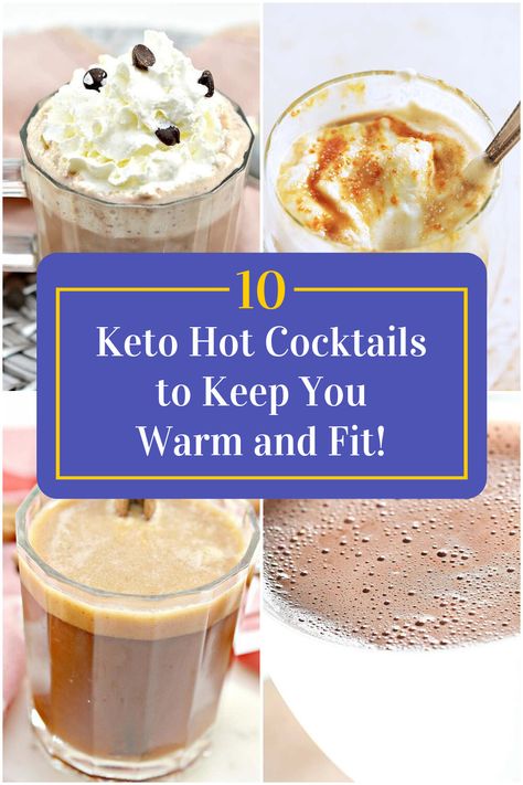 Collage of 4 keto hot cocktails. Hot Liquor Drinks, Halloween Pudding Shots, Hot Cocktail Recipes, Sugar Free Alcoholic Drinks, Hot Winter Cocktails, Low Sugar Alcohol, Hot Alcoholic Drinks, Halloween Pudding, Alcoholic Hot Chocolate