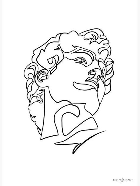 Michelangelo David, Statue Of David, Greek Tattoos, One Line Art, Small Tattoos For Guys, Line Art Tattoos, Line Art Design, Outline Art, Black Ink Tattoos