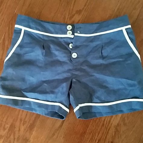 New Without Tags. These Are An Adorable Set Of Shorts, In A "Sailor" Style. Really Cute White Trim On A Medium Blue. Button Front And Side Pockets. 3" Inseam. 1960s Fashion Women Casual, Retro Blue High-waisted Shorts, 60s Shorts, Retro Blue Beach Shorts, 90s Blue Summer Shorts, 90s Blue Shorts With Pockets, Beach Coquette, 80's Clothes, Vintage Blue Bottoms With Built-in Shorts