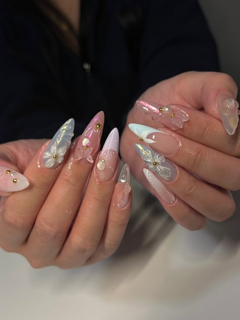 obsesssedddddd inspo from @nailsby.nica #nails #fyp #nailinspo | nailsby.nica | TikTok Wave Nails, Nagel Tips, Almond Shape Nails, Nail Forms, Stick On Nails, False Nail, Artificial Nails, Nail Accessories, Cute Acrylic Nails