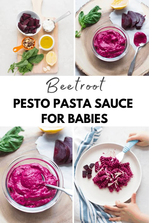 Made with simple, wholesome ingredients, this beetroot pesto comes together in minutes and makes for the perfect pasta sauce for babies, kids, and adults! Beetroot Pesto, Baby Pasta Sauce, Beet Pesto Pasta, Pesto Pasta Sauce, Beet Pesto, Baby Pasta, Pesto Sauce For Pasta, Led Weaning Recipes, Toddler Food Ideas