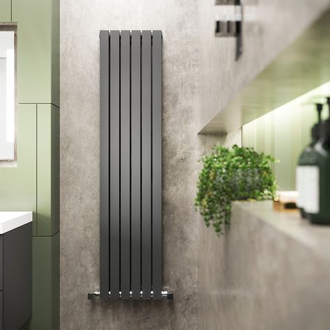 Everything you need to know about Heated Towel RailsTaps UK Blog Traditional Modern Bathroom, Vertical Radiator, Panel Radiator, Radiators Modern, Flat Panel Radiators, Corner Shower Enclosures, Bathroom Radiators, Vertical Radiators, Frameless Shower Enclosures