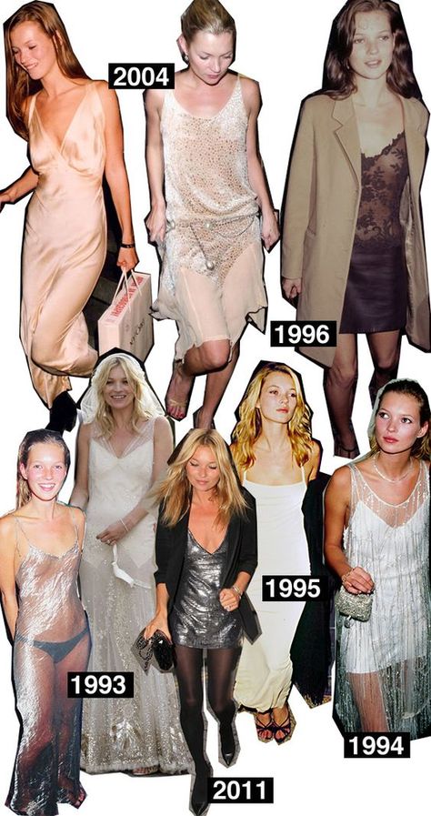 Kate Moss - Master of the Slip Dress @Commandress Fashion Flashback: Kate Moss 90s, 90s Grunge Hair, 90s Slip Dress, Kate Moss Style, Queen Kate, 90s Models, Hippy Chic, Slip Dresses, Kate Moss