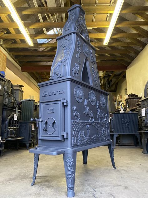 Dovre 300 Classic Cast Iron Wood Burning Stove Black 5” Top Flue Exit. | eBay Antique Wood Stove, Stove Black, Three Billy Goats Gruff, Billy Goats Gruff, Cast Iron Stove, Wood Burning Stove, How To Antique Wood, Wood Stove, Wood Burning