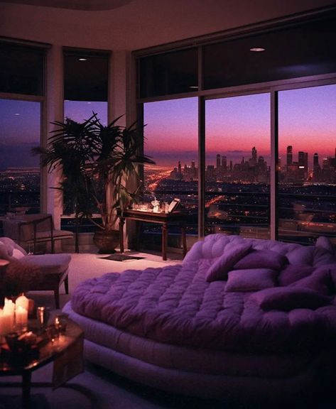 70s House Aesthetic Modern, 80s Penthouse, 80s Apartment, Penthouse Aesthetic, Penthouse Bedroom, 80s Luxury, 1980s Interior, 90s Interior, 80s Interior Design