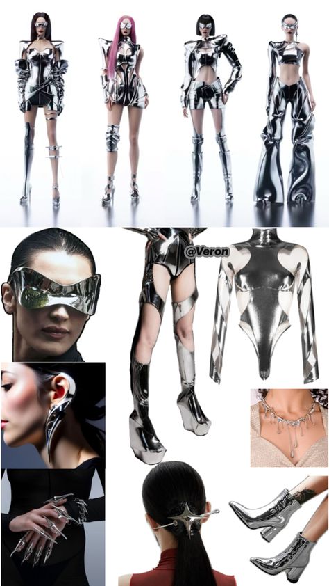 Aespa Concert Outfit, Unique Halloween Costume Ideas, Futuristic Costume, Aespa 5th Member, Aespa Concert, Futurism Fashion, Shein Fits, Fashion Illustration Collage, Rave Fits