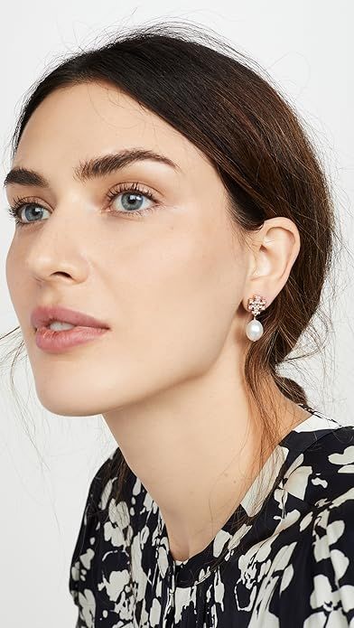 Tory Burch Pearl Drop Earrings 😍 Absolutely beautiful and timeless! Click my affiliate link to purchase or read more info - https://amzn.to/45D45yS Drop Pearl Earrings, Pave Earrings, Tory Burch Earrings, Tory Burch Kira, Shorts Outfits Women, Shorts Outfits, Logo Emblem, Pearl Size, China Fashion