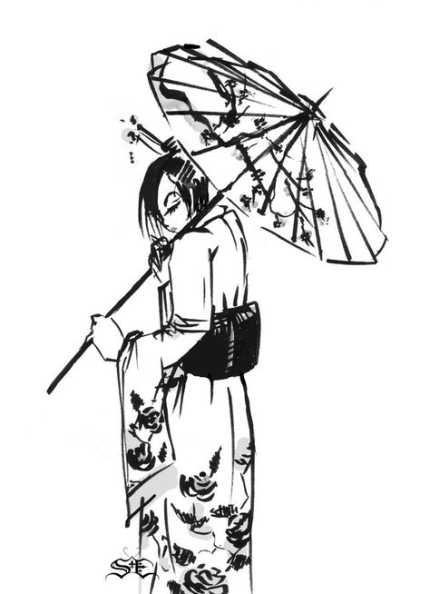 Japanese Umbrella Drawing, Geisha Umbrella, Umbrella Drawing, Japanese Umbrella, Art Biz, Rwby, Anatomy, Umbrella, Abstract Art