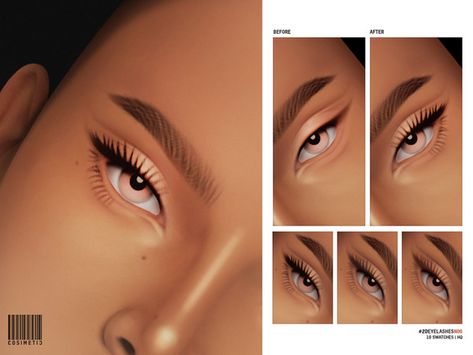 Mod For Sims 4, Lashes And Eyebrows, Sims 4 Makeup, Mods Sims 4, Sims 4 Hair Male, Sims 4 Cc Eyes, Sims 4 Tsr, Die Sims 4, Sims 4 Cas Mods