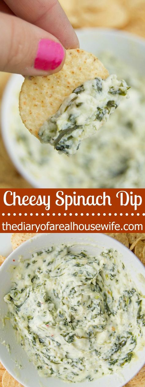 Cheesy Spinach Dip. I LOVE this super simple and yummy snack idea. I served it at my sons birthday party and everyone loved it. Spinach And Parmesan Dip, Homemade Spinach Dip Easy, Garlic Spinach Dip, Spinach Dip Frozen Spinach, Warm Spinach Dip Easy, Spinach Parmesan Dip, Spinach Cream Cheese Dip, Spinach And Cheese Dip, Warm Spinach Dip