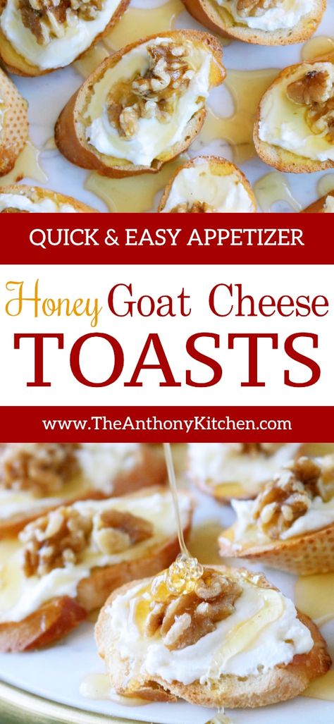 EASY APPETIZER WITH GOAT CHEESE Brunch Goat Cheese, Goat Cheese Walnut Appetizer, Goat Cheese Bread Appetizer, Cheese And Honey Appetizers, Crustini Appetizers With Goat Cheese, Goat Cheese Bites Appetizers, Goat Cheese Baguette Appetizer, Goat Cheese And Honey Appetizer, Goat Cheese Honey Appetizer