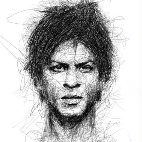 srk.. Sharukhan Drawing, Srk Drawing, Srk Sketch, Vince Low, Face Art Painting, Watercolor Painting For Beginners, Pen Art Work, Pictures Of Shiva, Scribble Art