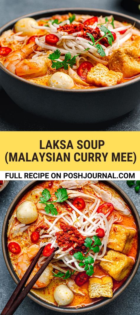 Laksa Paste Recipe, Laksa Recipe, Laksa Soup, Soup Curry, Malaysian Curry, Curry Laksa, Recipe Soup, Fantastic Recipes, Malaysian Cuisine