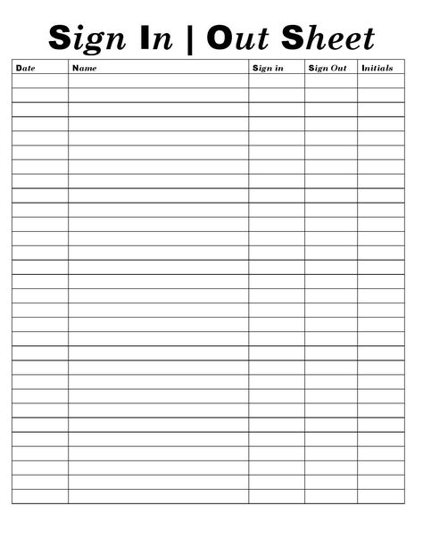 Sign In and Out Sheet Printable Form, Digital File, Instant Download, Editable, Sassy like Black-White Edition | 2nd Edition by InspirebySteven on Etsy Sign In And Out Sheet, Classroom Signs Printable, Lunch Count, Cue Sheet, Sign Out Sheet, Journal Key, Sign In Sheet Template, Sign Up Sheets, 30 Day Ab Challenge