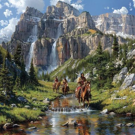 Western Art Paintings, Native American Spirit Animals, Beautiful Paintings Of Nature, American Indian Artwork, Native American Paintings, Native American Images, Native American Symbols, Native American Pictures, Native American Heritage