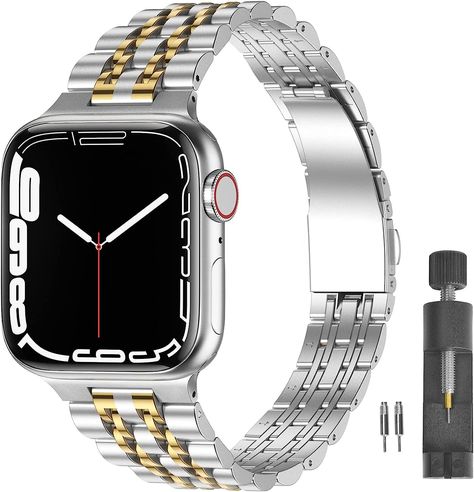 Stainless Steel Bands Compatible with Apple Watch Bands Series Ultra SE Series 8 7 6 5 4 40mm 41mm 44mm 45mm/ Series 3 2 1 38mm 42mm of all editions, suitable for both men/women, fashion and elegant Ultra Series, Apple Watch Series 3, Apple Watch 38mm, 38mm Apple Watch Band, Wearable Technology, Stainless Steel Band, Series 3, Apple Watch Series, Silver Rose Gold