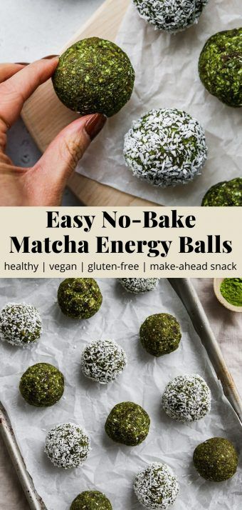 Easy Coconut Matcha Energy Balls | Walder Wellness, Dietitian (RD) Matcha Energy Balls, Matcha Snacks, Coconut Matcha, Energy Bite, Energy Balls Healthy, Matcha Recipes, Fit Foods, Energy Bites Recipes, Sweet Foods