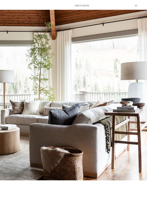 Studio Mc Gee Living Room, Studio Mcgee Gray Couch, Studio Mcgee Stone Fireplace, Mc Gee Living Room, Studio Mcgee Living Room With Sectional, Mcgee And Co Family Room, Mc Gee And Co Living Room, Mcgee And Co Living Room Sectional, Pottery Barn Living Room Sofas Big Sur