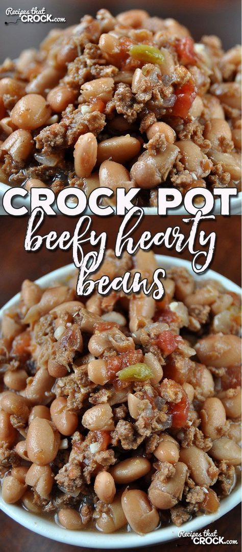 Beans In Crockpot, Crock Pot Beef, Crockpot Beef, Crockpot Dishes, Beans Recipe, Crock Pot Slow Cooker, Crockpot Recipes Slow Cooker, Crock Pot Cooking, Pinto Beans