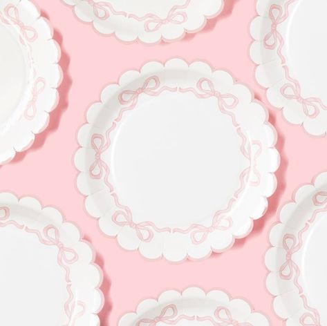 Amazon.com: Coquette Pink Bow Party Plates - 7" Dessert | 25-Pack | Pink Bow Theme Party Decorations | First Birthdays, Baby Shower, She's Tying the Knot Bachelorette Party Decor | Premium Quality : Home & Kitchen Bow Theme, Bow Tie Party, Bachelorette Party Decor, Bridal Shower Desserts, Bow Party, Bow Baby Shower, Princess Theme Party, Pink Birthday Party