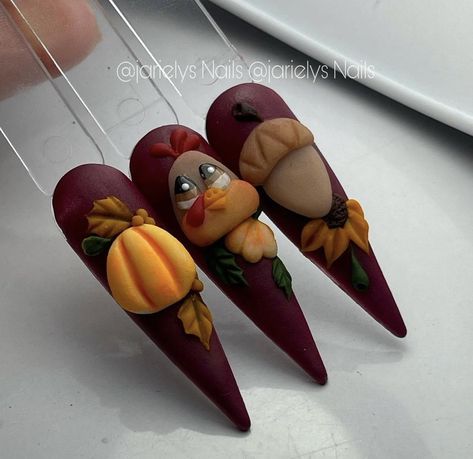 Thanksgiving Food Nail Art, Thanksgiving Stilleto Nails, Caramel Apple Nails, Short Thanksgiving Nails, Moms Nails, Food Nail Art, Scarecrows Nails, Marble Acrylic Nails, Pumpkin Nail Art