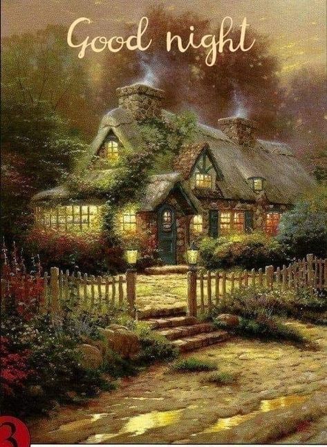 Thomas Kinkade Cottage, Thomas Kinkade Art, Thomas Kinkade Paintings, Thomas Kincaid, Kinkade Paintings, Art Thomas, Cottage Painting, House In Nature, Image Nature