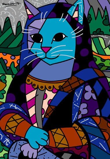 "Mona cat", Romero Britto Famous Pop Art, Romero Britto Art, Britto Art, Pop Art Artists, Illustration Kunst, Posca Art, Art Web, Diamond Dust, Art Parody