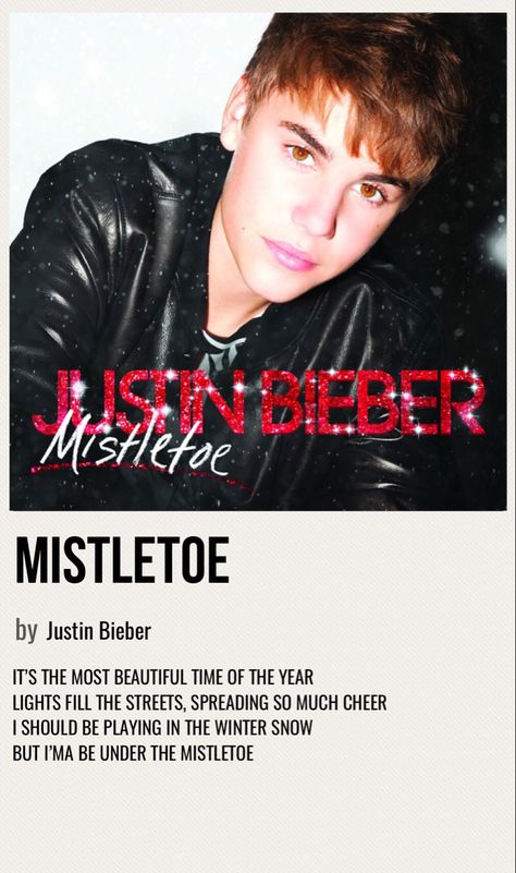 minimal poster of the song mistletoe by justin bieber Justin Bieber Album Cover, Polaroid Christmas, Justin Bieber Mistletoe, Justin Bieber Poster, Justin Bieber Christmas, Justin Bieber Albums, Minimalist Album Poster, Album Polaroid Poster, Justin Bieber Music