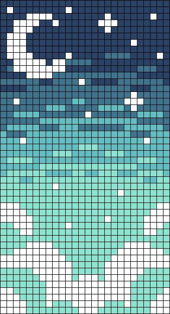 Sunset Alpha Pattern, Sunset Gradient, Sky Night, Pixel Art Grid, Night Moon, Clouds Pattern, Alpha Pattern, Knitting Charts, Moon Stars