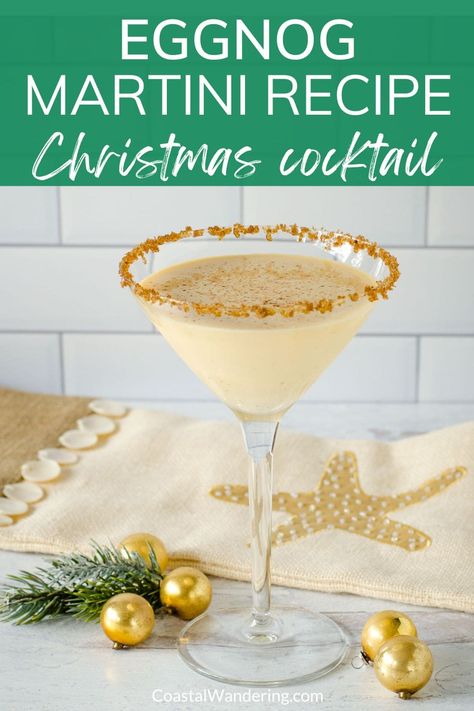 This eggnog martini with Baileys is a must-try Christmas drink! Perfect for Christmas parties, cozy nights, or pairing with cookies, it’s a fun holiday drink idea. Great for cookie and cocktail parties, holiday gatherings, or cozy nights in, this festive drink is a blend of eggnog, vanilla vodka, and Baileys. It’s creamy, easy to make, and perfect for Christmas cocktails or holiday dessert martinis. Christmas Drinks With Caramel Vodka, Egg Nog With Baileys, Egg Nog Martini Recipe, Creamy Holiday Cocktails, Drinks With Caramel Vodka, Egg Nog Martini, Dessert Martinis, Eggnog Martini Recipe, Martini With Baileys