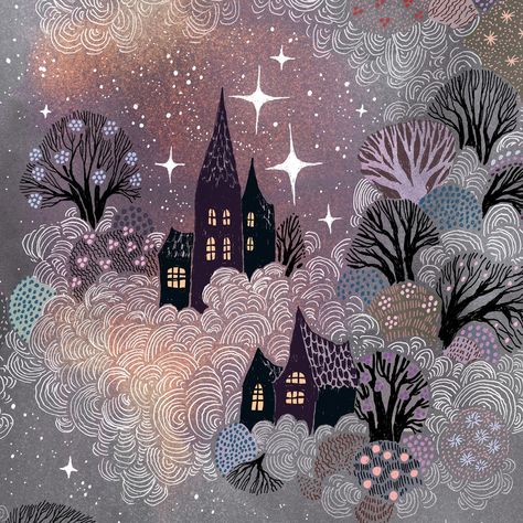 Ulla Thynell Illustration, Ulla Thynell, Whimsical Art Paintings, Winter Illustration, Fancy Art, Fairytale Illustration, Found Art, Fairytale Art, Art And Illustration