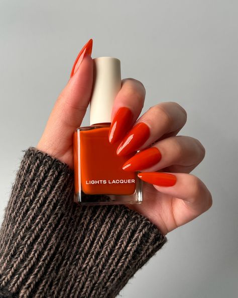 Lights Lacquer, Home for the Harvest 🧺 First up, 🎃 Little Miss Pumpkin, a burnt pumpkin orange polish with a crelly finish This is such a wearable orange shade and the formula is spectacular 🧡 • use code COLORNOOK to save on your purchase @lightslacquer • use code THECOLORNOOK to save on your purchase @nominal #lightslacquer #homefortheharvest #fallnails #fallnailcollection #orangenails #pumpkinnails #burnorangenails #littlemisspumpkin burnt orange crelly nail polish autumn fall Blood Orange Nails, Lights Lacquer, Pumpkin Nails, Orange Nails, The Harvest, Pumpkin Orange, Blood Orange, Shades Of Orange, Little Miss