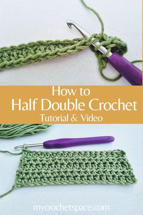 How To Half Double Crochet Video, How To Do Half Double Crochet Stitch, How To Do A Half Double Crochet Stitch Video, Double Crochet Video Tutorial, How To Do Half Double Crochet, Crochet Hdc, Half Double Crochet Stitch Tutorial, Half Double Crochet Tutorial Videos, How To Half Double Crochet