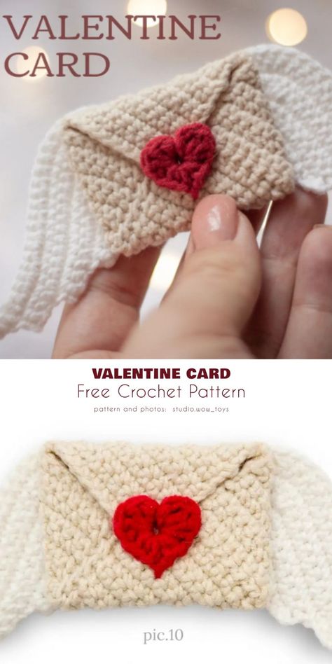 Crochet Valentine Patterns, Tiny Crochet, Crochet Heart Pattern, Valentines Patterns, Valentines Crochet, Holiday Crochet, Fun Crochet Projects, Crochet Heart, Bag Crochet