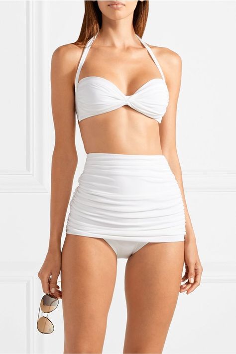 Norma Kamali Bill Ruched Bikini Briefs Marilyn Monroe Swimsuit, Luxe Skincare, Norma Kamali Swimwear, Loveshackfancy Dress, Tan Luxe, Givenchy Sunglasses, Chloe Sandals, Swimsuit Trends, Beach Wear Outfits