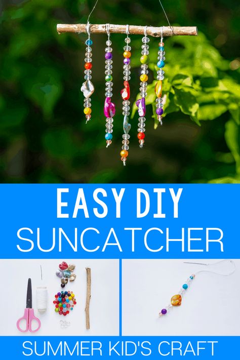 Easy Kids Projects, Childcare Ideas, Summer Arts And Crafts, Suncatcher Diy, Summer Boredom, Diy Suncatchers, Nature Craft, Summer Camp Crafts, Suncatcher Craft