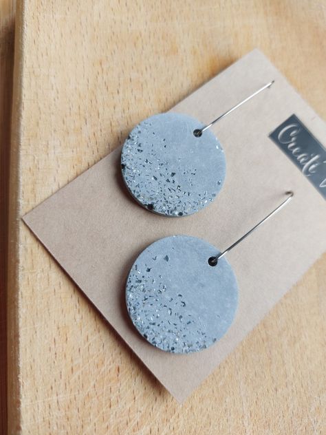 Cement Earrings, Jesmonite Earrings, Jesmonite Jewellery, Concrete Earrings, Polymer Jewellery, Aroma Stone, White Cement, Eco Resin, Polymer Jewelry