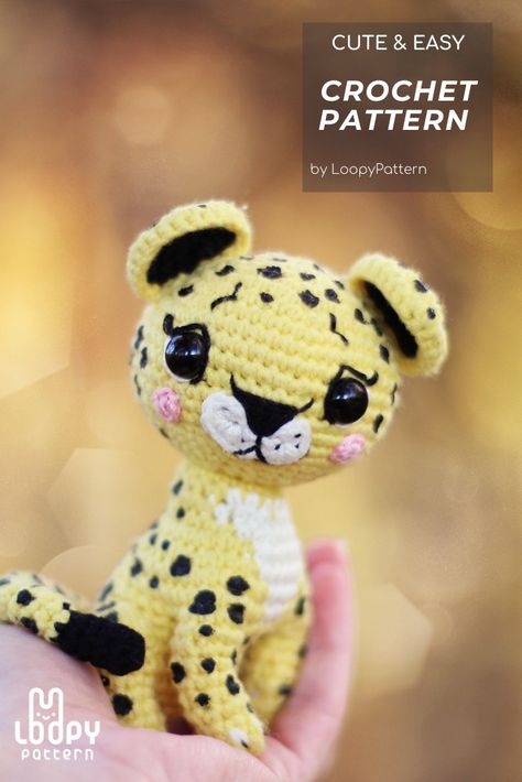 Crochet pattern leopard, DIY Amigurumi leopard pattern, PDF Digital Download, cute safari animal toy, diy easy nursery decor Leopard Amigurumi, Leopard Crochet, Crochet Leopard, Amigurumi Inspiration, Beginning Crochet, Handmade Kids Toys, Leopard Baby, Bookmark Crochet, Diy Amigurumi